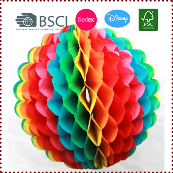 25cm Multicolor Tissue Paper Rainbow Honeycomb Ball