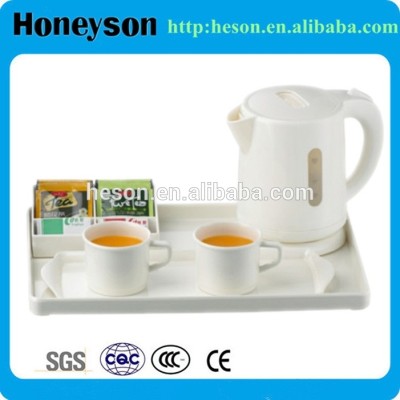 HOTEL products electric plastic kettle with teapot tray set melamine plate
