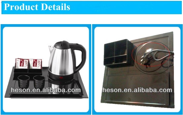 hotel room guest supplies stainless steel electric kettle with amenity tray set for guest room