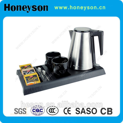 Simple hotel supplies electric press cover kettle and tea tray set