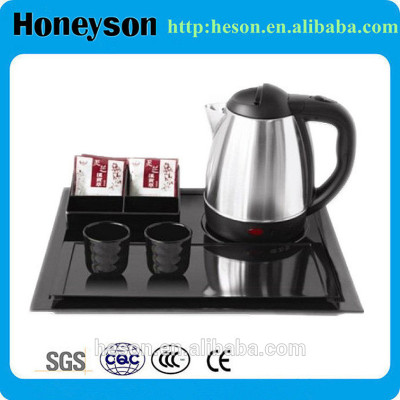 electric kettle with melamine tray set/Hotel suppliers,hospitality tray and kettle