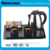 Mini 0.8L stainless steel electric kettle tea set with tray