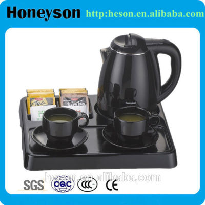 Hotel room amenities electric water kettle with tea tray set