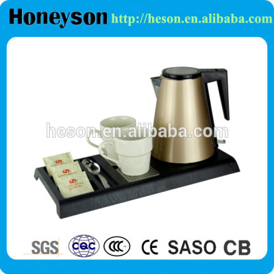 hotel professional electric kettle tray sets ABS tray+ 304 stainless steel electric kettle