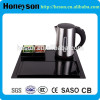 hotel electric kettle tray set stainless steel 1.0L kettle with water gauge