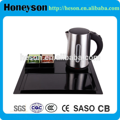 1.0L water gauge hotel electric kettle tray sets for hotel products