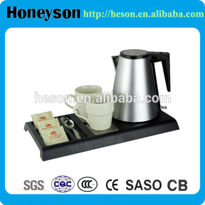 hotel supplies stainless steel electric kettle ABS plastic tray sets for hotel guest rooms