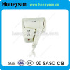 Wall mounted hotel hair dryer with shaver socket