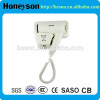 hotel guest room products wall mounted 1200W hair dryer bathroom wall mounting hair dryer