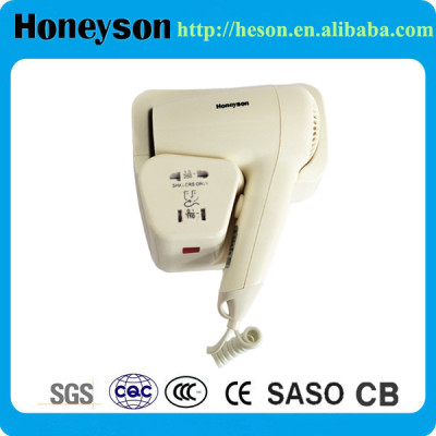 Hotel Hair Dryer with Spiral Cord Wall Hang-Up Hair Dryer