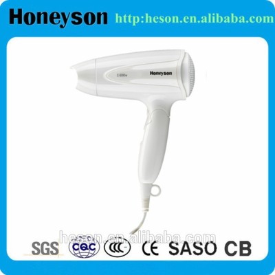 Hotel professional 1400W foldable white ABS plastic hair dryer