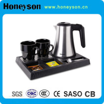 Honeyson 0.8L hotel stainless steel electric kettle tray set