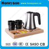 Honeyson 0.8L matt finished electric kettle with wooden tray set