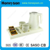 hotel white welcome electric kettle tray set