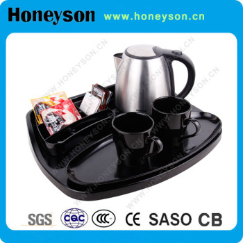 Honeyson #304 electrical kettle with hotel tray set for hotel products