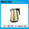Golden color stainless steel electric kettle hotel supplier