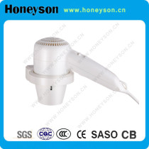 Wall mount 1600W hair dryer with base for hotel use