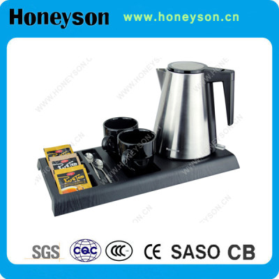 Polished chrome electric kettle with welcome tray manufacturer