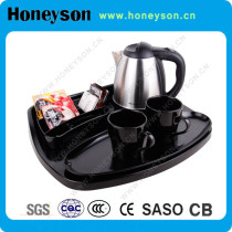 Hotel Stainless Steel Electric kettle with Melamine Welcome Trays