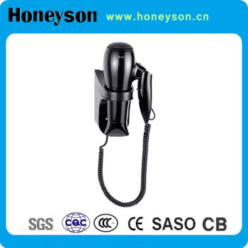 Honeyson popular hotel retractable cord wall mounted hair dryer