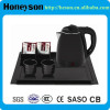 White Plastic Electric Kettle with Hotel Amenity Tray