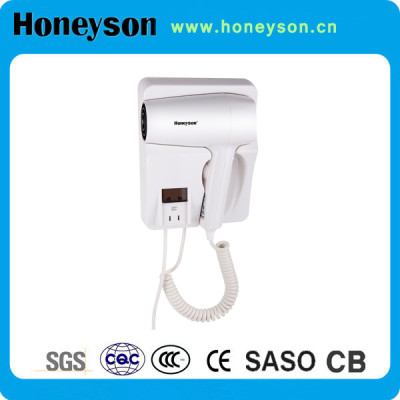 1600W Automatic Shut-off wall mounted Hair Dryer set for hotel