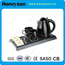 Hotel small double jacketed cordless kettle with welcome tray