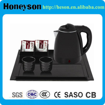 1.2L Plastic Electric Kettle with Hotel Amenity Welcome Tray