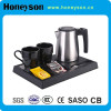 Honeyson hotel welcome tray with 0.6L electric brushed steel kettle