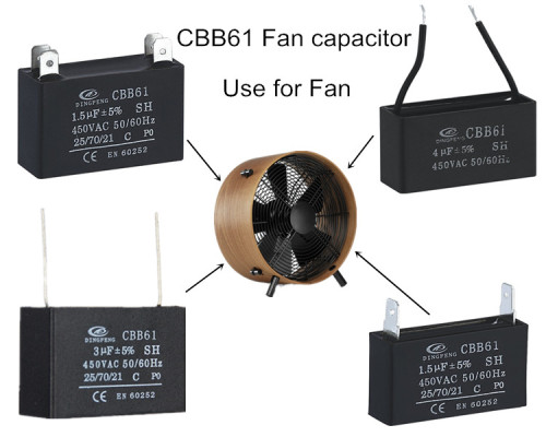 Cbb61 4 uf 450 v condensador condensador condensador ventilador industrial ventilador de circulación