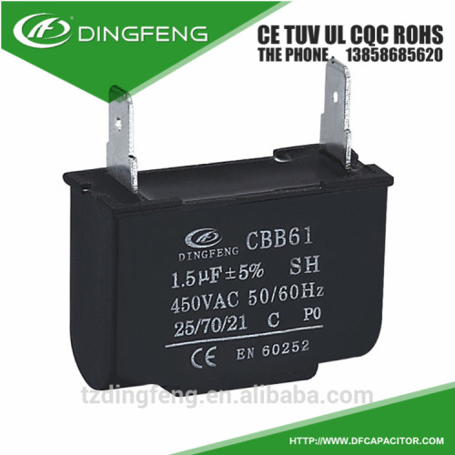 Cbb61 24 uf 450 v condensador de gran capacidad lleno de caja única