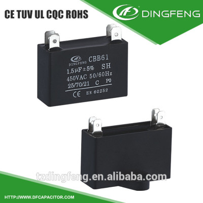 Cbb61 1.5 uf 450 v condensador de ca ventilador