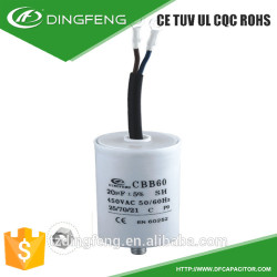 Cbb60 condensador fabricado en china taizhou mylar película de poliester condensador