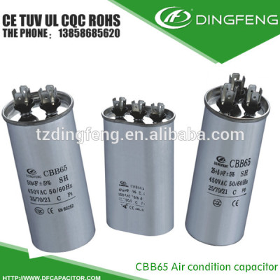 Condensador cbb65 sh 40/70/21 caso de aluminio electrolítico condensador de 3 pines