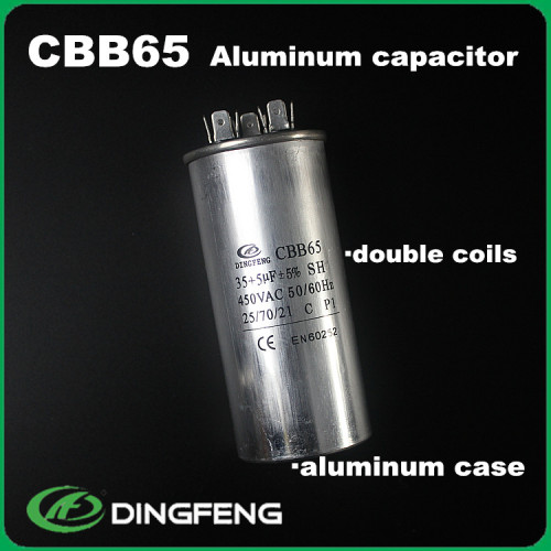 Cbb65 25 uf condensador de poliéster metalizado run capacitor 35 uf