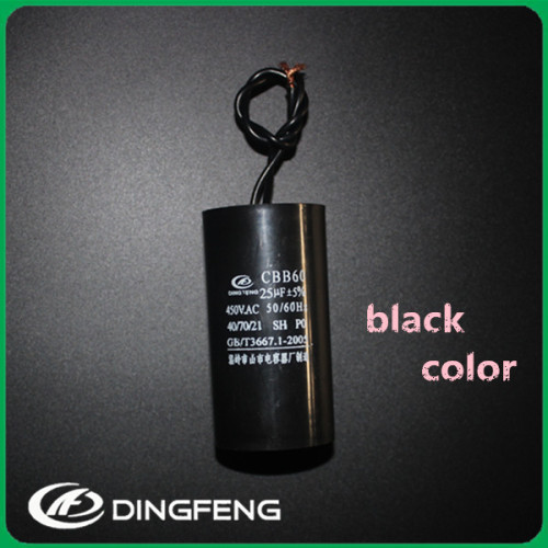 Negro o blanco concha condensador cbb60 condensador de arranque 250vac