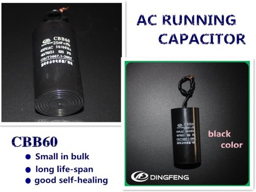 Negro o blanco concha condensador cbb60 condensador de arranque 250vac
