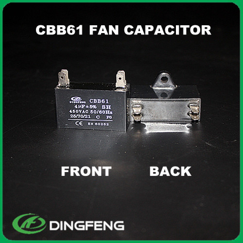 Cbb61 condensador del ventilador 2 uf 400 v hacer con mejor película 5 uf condensador
