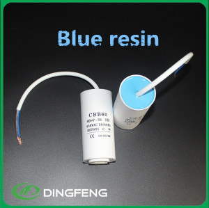 Condensador de película de poliéster mylar azul resina 24 uf 450 v condensador
