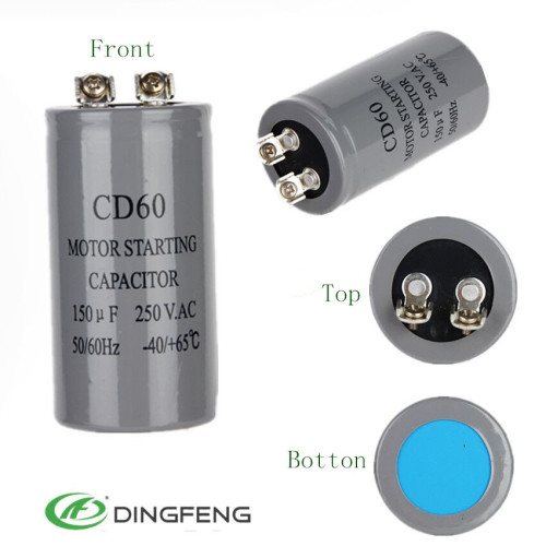 CD60 aire acondicionado condensador de arranque con 150 uf 220 v