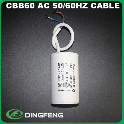 Cbb60 condensador 120 uf 450vac a blanco cable condensadores 35 uf