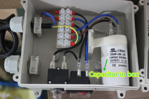 Cbb60 125 uf condensador condensador sh 50 60 plástico cubierta