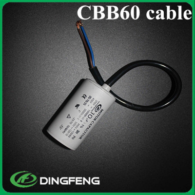 Cbb60 condensador 250vac 20 cm cable condensador cbb60 12.5 uf
