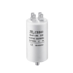 Condensador de arranque para motor electrico 450 VAC 8.0 uF Blanco