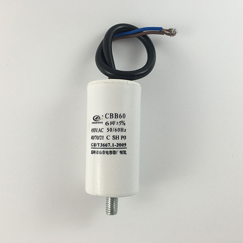 Condensador cbb60 fabricado en china poliéster película mylar alambres 450 v