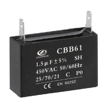 مكثف cbb61 مكثف 1.5uf 450 فولت منظم سعر 250v 50 / 60hz
