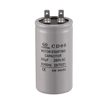 CD60 capacitor 200uf 250v 105k CA motor condensador de arranque para compresor