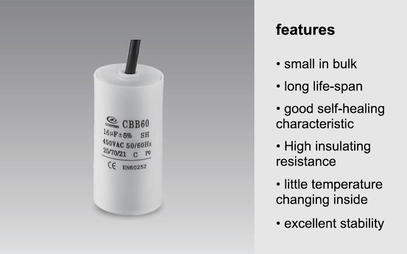 CBB60 MOTOR RUN CAPACITOR WITH CABLE