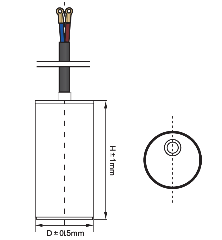 motor run capacitor with screw nut anatomy