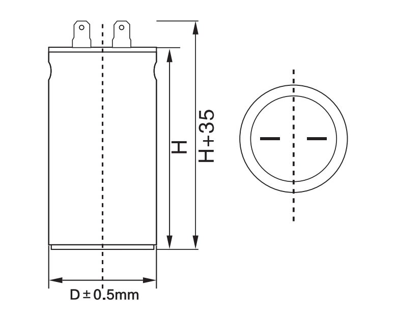 AC RUNNING CAPACITOR TWO PINS ANATOMY